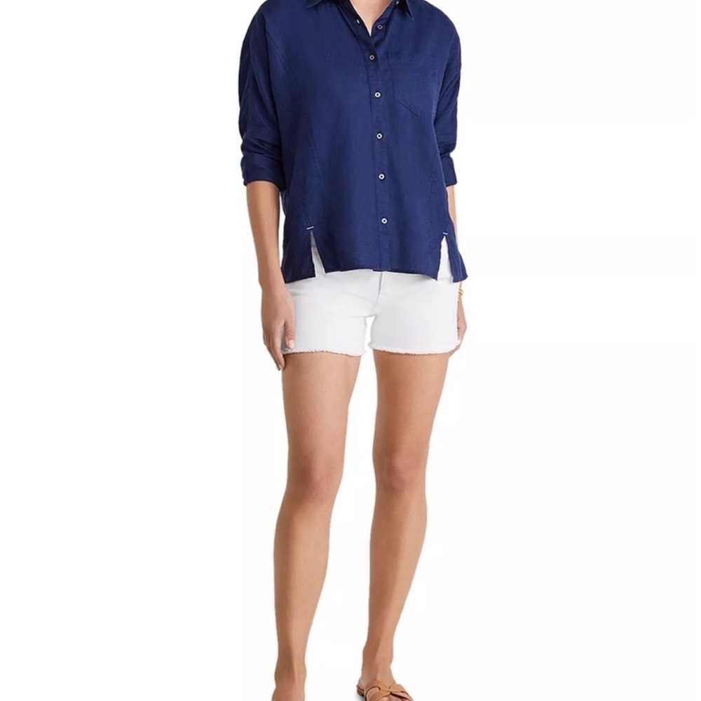 Vineyard Vines Navy Button-Front Lightweight Button Down 100% Cotton